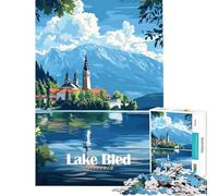 1000 Piece Teenager Puzzles Lake Bled, Slovenia Fun at Home Activities, Pattern Assembly Relax Games for And from 14 Years And over (38X26CM)