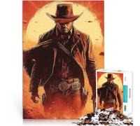 1000 Piece teenager Puzzles Lone Cowboy in the Sunset Lernspiele DIY Spielzeug Wunschliste mit dem Weihnachtsmann52x38cm