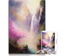 1000 Piece Teenager Puzzles Misty Sakura Falls Perfect Calm Relaxing Hobby Consistent Clean Cut Play Toy Size 50x75cm