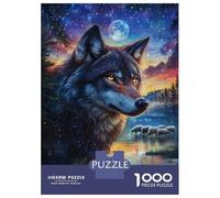 1000 Piece Teenager Puzzles Moonlit Wolf & Sheep -1 Adult Jigsaw Puzzle Anti-Stress Toys Pattern Assembly for Is Ideal As A Gift 70x50cm/1000pcs