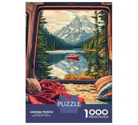 1000 Piece Teenager Puzzles Mountain View from Camper Anime Adult Jigsaw Puzzle Fun Games Wall Decoration Unique Gifts for Birthday And Christmas 52x38cm/1000pcs