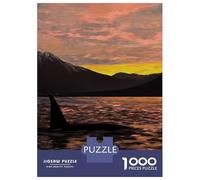 1000 Piece Teenager Puzzles Orca Under Sunset Jigsaw for Adults Anti-Stress Toys Difficult Challenge Birthday And Unique Gifts 38x26cm/1000pcs
