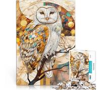 1000 Piece teenager Puzzles Owl Animal Gold Anspruchsvoll, aber lustig und humorvoll einzigartiges Herausforderungsspiel75x50cm