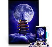 1000 Piece teenager Puzzles Pagoda in the Moon Lernspielzeug für die ganze Familie Geburtstagsgeschenk, Geschenke52x38cm
