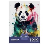 1000 Piece Teenager Puzzles Panda Bear Watercolor Jigsaw Brain Teaser Game But Fun And Humorous Unique Gifts for Birthday And Christmas 38x26cm/1000pcs