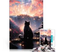 1000 Piece teenager Puzzles Playful Fluffy Cat Charm Toys Educational Games Stress Relieving Birthday Present, Gifts, Wall Art 26x38cm
