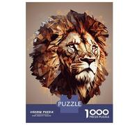 1000 Piece Teenager Puzzles Polygonal Lion Portrait Jigsaw Brain Teaser Game But Fun And Humorous Unique Gifts for Birthday And Christmas 52x38cm/1000pcs
