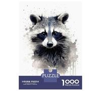 1000 Piece Teenager Puzzles Raccoon Ink Art Jigsaw for Adults Anti-Stress Toys Difficult Challenge Birthday And Unique Gifts 38x26cm/1000pcs