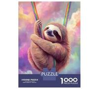 1000 Piece Teenager Puzzles Rainbow Sloth Jigsaw for Adults Anti-Stress Toys Difficult Challenge Birthday And Unique Gifts 38x26cm/1000pcs