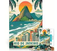 1000 Piece Teenager Puzzles Rio De Janeiro Smooth Cut Play Brain Exercise Toy Restful Play Time Birthday Activity (50x75cm)