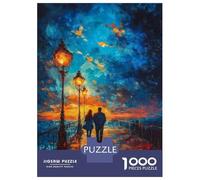 1000 Piece Teenager Puzzles Romantic Sunset Walk Adult Puzzles Anti-Stress Toys Pattern Assembly Unique Gifts for Birthday And Christmas 52x38cm/1000pcs