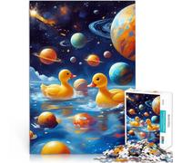1000 Piece teenager Puzzles Rubber Ducks on Space Interessante Stressreduzierung Wunschliste mit dem Weihnachtsmann52x38cm
