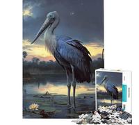 1000 Piece Teenager Puzzles Shoebill Stork at Dusk Educational Game for Educational Game Challenge Toy Gifts For Birthdays Wall Decoration (Size 75x50cm)