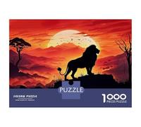 1000 Piece Teenager Puzzles Silhouette A Lion Adult Jigsaw Puzzle Family Game Difficult Challenge Parent-child Interaction 52x38cm/1000pcs