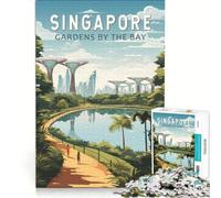 1000 Piece teenager Puzzles Singapore Gardens | 38x52cm Fun Games Improving love between couples Suitable for desktop decoration
