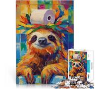 1000 Piece teenager Puzzles Sloth with Toilet Paper Crown Challenging To Complete But Fun And Humorous deal as gifts for the whole family 26x38cm