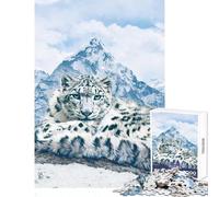 1000 Piece Teenager Puzzles Snow Leopard over The Mountains Educational Toy Great Gift for Games Brain Teaser Game with Fully Interlocking Randomly Shaped Pieces Size 38x52cm