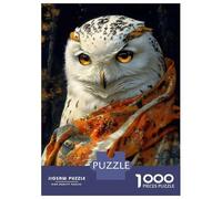 1000 Piece Teenager Puzzles Snowy Owl Portrait Animal Jigsaw Brain Teaser Game But Fun And Humorous Unique Gifts for Birthday And Christmas 38x26cm/1000pcs