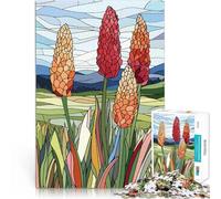 1000 Piece teenager Puzzles Stained Glass Flowers Educational Game Challenge Toy for is ideal as a gift for the whole family 50x70cm