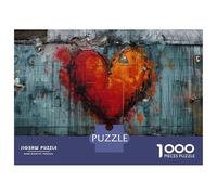 1000 Piece Teenager Puzzles Street Art Heart Graffiti Jigsaw for Adults Anti-Stress Toys Difficult Challenge Birthday And Unique Gifts 52x38cm/1000pcs