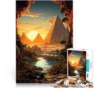 1000 Piece teenager Puzzles sunset pyramid Spielzeug Lernspiele Stressabbau mit vollständig ineinander greifenden, zufällig geformten Teilen75x50cm