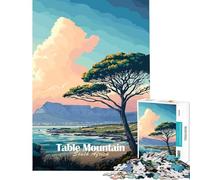 1000 Piece Teenager Puzzles Table Mountain, South Africa Difficult And Challenge For Family Fun Fun Games for 14+ Puzzle Game Offered (38x52cm)