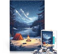 1000 Piece teenager Puzzles The Winter Campsite Night Lernspiele DIY Spielzeug Tolle Geschenke und Spielzeuge75x50cm