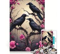1000 Piece Teenager Puzzles Three Ravens on A Rose Tree Educational Games Train Your Brain And Hands Artists Collection Fine Art 38x26cm