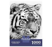 1000 Piece Teenager Puzzles Tiger Face Black And White Jigsaw Brain Teaser Game But Fun And Humorous Unique Gifts for Birthday And Christmas 52x38cm/1000pcs