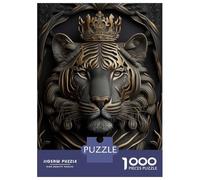 1000 Piece Teenager Puzzles Tiger King Gold Decor Jigsaw Brain Teaser Game But Fun And Humorous Unique Gifts for Birthday And Christmas 38x26cm/1000pcs