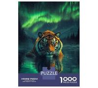 1000 Piece Teenager Puzzles Tiger Under Aurora Borealis Jigsaw for Adults Anti-Stress Toys Difficult Challenge Birthday And Unique Gifts 70x50cm/1000pcs