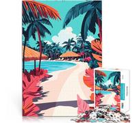 1000 Piece teenager Puzzles Tropical Maldives Beach Minimalist Art Hands-on-Spiel Verbessern Sie das Gedächtnis52x38cm