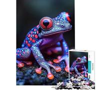 1000 Piece Teenager Puzzles Vibrant Blue Red Frog Hands-on Game Learning Educational Toys Secret Santa Gifts Staycation Kill Time (Size 38x52cm)