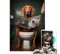 1000 Piece Teenager Puzzles Vizsla on The Toilet Family Game Brain Intelligence Challenge Addictive Toys Secret Santa Gifts Enhance Memory (Size 38x52cm)