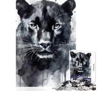 1000 Piece Teenager Puzzles Watercolor Painted Panther Adult Jigsaw Puzzles Precision Cutting Train Your Brain And Hands Birthday Present, Gifts, (38x52cm)