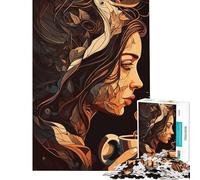 1000 Piece Teenager Puzzles We Love Coffee Fun at Home Activities, Pattern Assembly Relax Games for And from 14 Years And over (38X52cm)