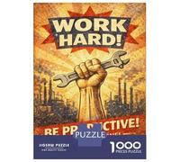 1000 Piece Teenager Puzzles Work Hard Be Productive Adult Jigsaw Puzzle Family Game Difficult Challenge Parent-child Interaction 38x26cm/1000pcs