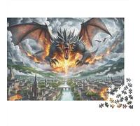 1000 Piece The Dragon Wooden Jigsaw Puzzle for Adults - Premium Challenging Brain Teaser, Puzzles Fun Stress Relief Gift for Women & Men, Christmas/Birthday Present 1000pcs (75x50cm)