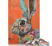 1000 Piece The Floral Rabbit Jigsaw Square Puzzle for Adults & Wooden Puzzles Educational Game Challenge Toy 1000pcs (75x50cm)