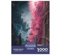1000 Piece The Gate of Ruins Game Puzzle Great Gift for Adults Challenging Games Home Decoration Brainteasing Red-Blue Illusion Sea Jigsaw Puzzle for Adults And Kids 52x38cm/1000pcs