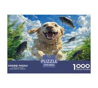 1000 Piece The Labrador Retriever Game Puzzle Great Gift for Adults Challenging Games Home Decoration Dogs Jigsaw Puzzle for Women Men Adult 38x26cm/1000pcs