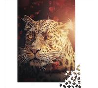 1000 Piece The Leopard With The Rose Jigsaw Puzzles for Adults Puzzle Adult Jigsaw Puzzle Home Decoration Puzzle Toys 1000pcs (38x26cm)
