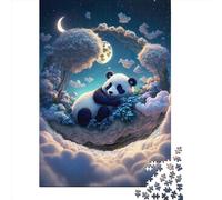 1000 Piece The Mystic Panda Square Puzzle for Adults, Paper Puzzles Puzzle Hands-on Game 38x26cm/1000pcs