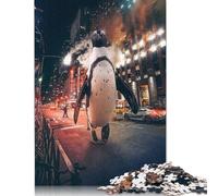 1000 Piece The New York City Penguin Jigsaw Puzzles for Adults Wooden Puzzles for Teenagers Gifts Unique Home Decor And Gifts 1000pcs (75x50cm)