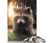 1000 Piece The Raccoon And Butterfly Jigsaws for Adults Wood Puzzle Jigsaws Educational Game Challenge Toy 1000pcs (75x50cm)