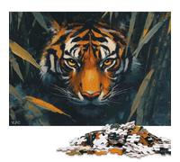 1000 Piece The Silent Tiger Poster, Picture, Metal Print, Paint by Michael Mattler Jigsaw Puzzle for Adults And Teenager Sustainable Puzzle for Adults | Games 1000pcs (75x50cm)