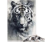 1000 Piece 'Tiger Beauty Watercolor Adult Puzzles Wooden Puzzles Educational Stress Relief Toy Puzzle 1000pcs (75x50cm)