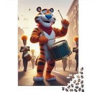 1000 Piece Tiger Drumming Jigsaw Puzzles for Adults Puzzle Adult Jigsaw Puzzle Home Decoration Puzzle Toys 1000pcs (38x26cm)