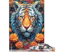 1000 Piece Tiger Ornamental Portrait Jigsaw Puzzlesfor Adults Teenagers Puzzle Adult Jigsaw Puzzle Brain Teaser Puzzles For Adults 1000pcs (75x50cm)