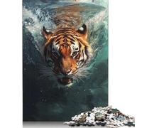 1000 Piece Tiger Swimming Underwater Jigsaw Puzzles for Adult Puzzle Jigsaws for Adults Age 14+ 1000pcs (38x26cm)
